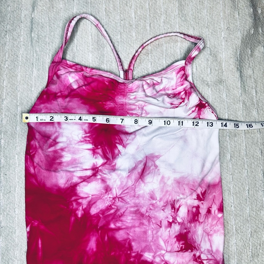 ATHLETA SEAMLESS TIE DYE RUCHED TANK TOP Pink White Size Medium - Picture 7 of 9